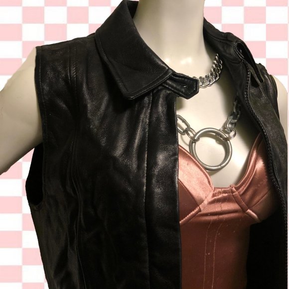 Vintage Ann Taylor Leather Vest - Picture 2 of 3